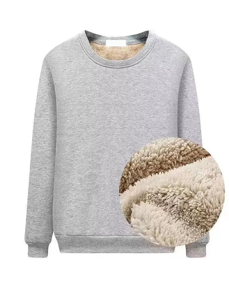 Big & Tall Men's Classic Solid Color Padded Lambswool Crew Neck Sweater M-5XL