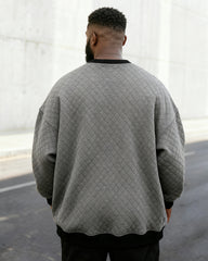 Big & Tall Men's Check Jacquard Crew Neck Pullover Sweater