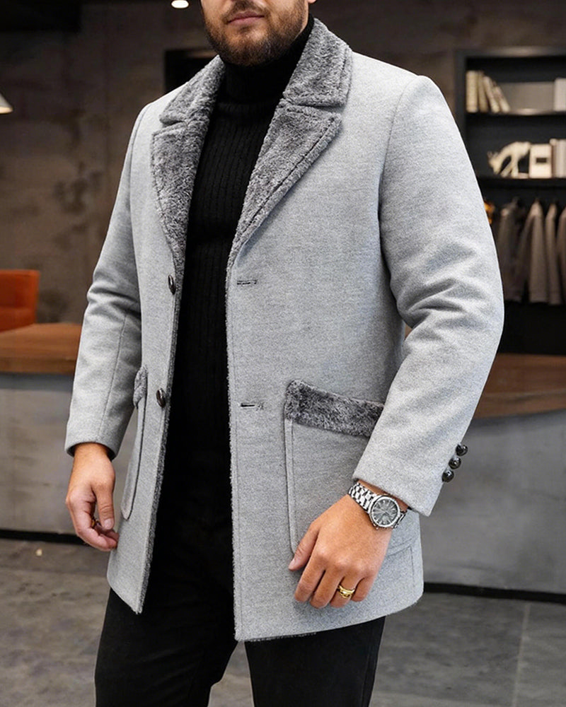 Big & Tall Men's Fur Coat Suit M-5XL