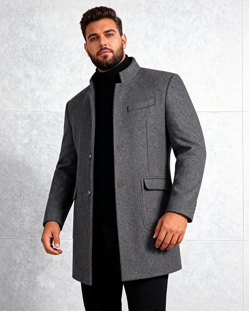 Autumn And Winter Woolen Coat Mid-length Cotton Thickened Coat M-4XL