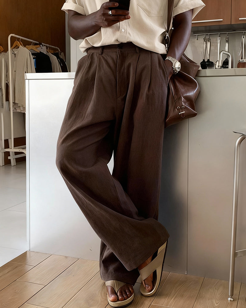 Big & Tall Men's Light Linen Casual Trousers M-2XL