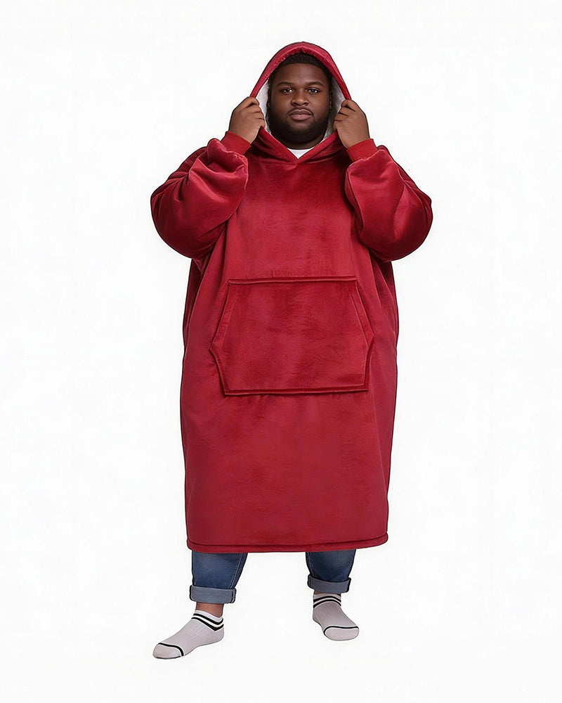 Long Lazy Pullover TV Blanket Flannel Hooded Pajamas