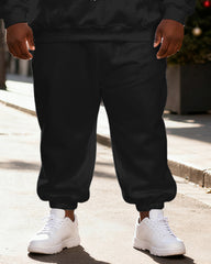 Big & Tall Men's Black "Merry Christmas" Printed Hoodie Set