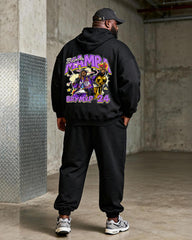 Big & Tall Men's Vintage Comic Sport Alphabet Print Hoodie Set
