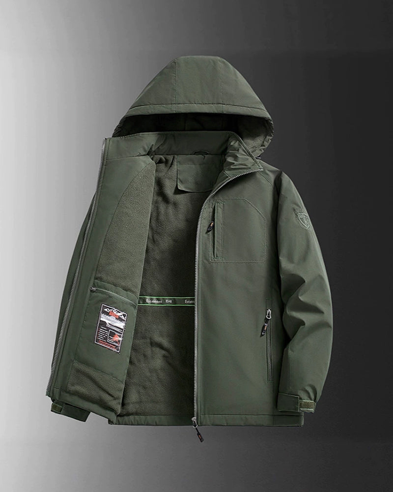 Big & Tall Men's Outdoor Windproof Waterproof Padded Charge Frock Cotton-padded Jacket Coat M-6XL