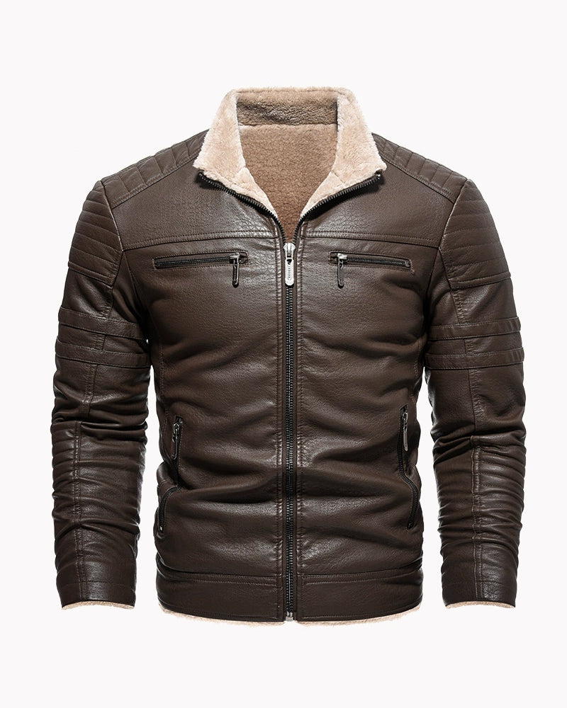 Big & Tall Men's Vintage Faux Leather Thick Vintage Jacket S-3XL