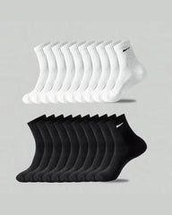 5 Pairs/10 Pairs Men/Women Solid Color Ankle Socks, Black & White & Grey, Versatile Crew Socks For All Seasons, Fall