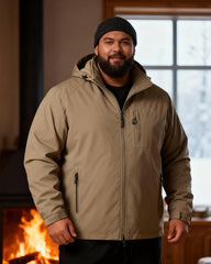 Big & Tall Men's Outdoor Windproof Waterproof Padded Charge Frock Cotton-padded Jacket Coat M-6XL