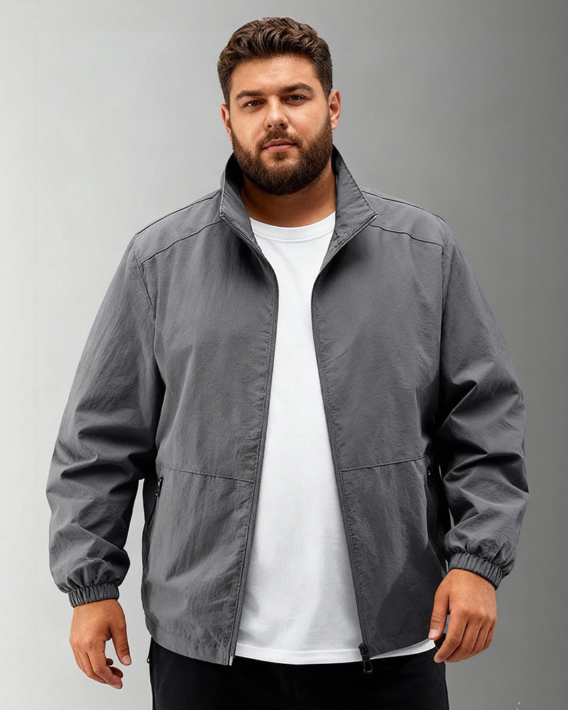 Big & Tall Men's Standing Collar Quick-drying Thin Outdoor Assault Jacket M-5XL