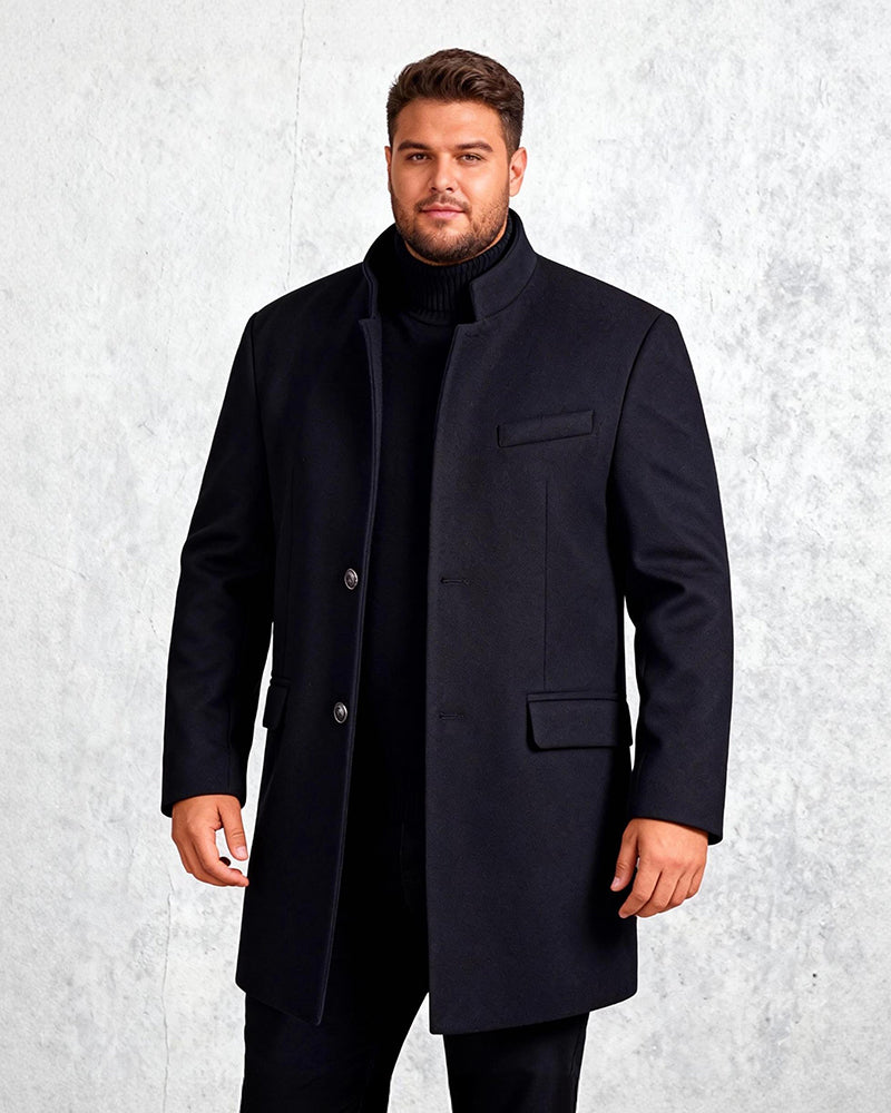 Autumn And Winter Woolen Coat Mid-length Cotton Thickened Coat M-4XL