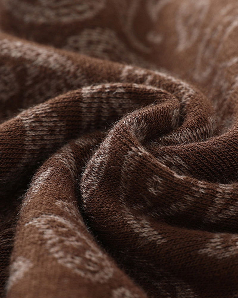 Autumn And Winter Paisley Jacquard Warm Windproof Mask Scarf