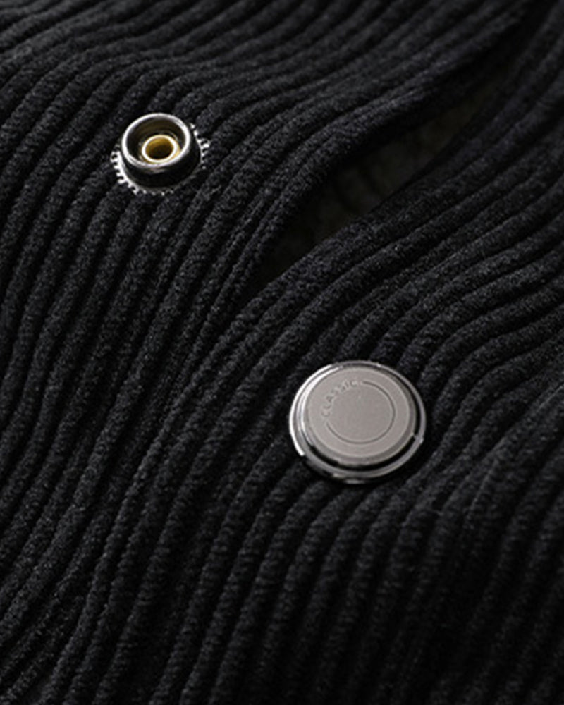 Big & Tall Men's Thickened Lamb Corduroy Casual Jacket L-9XL