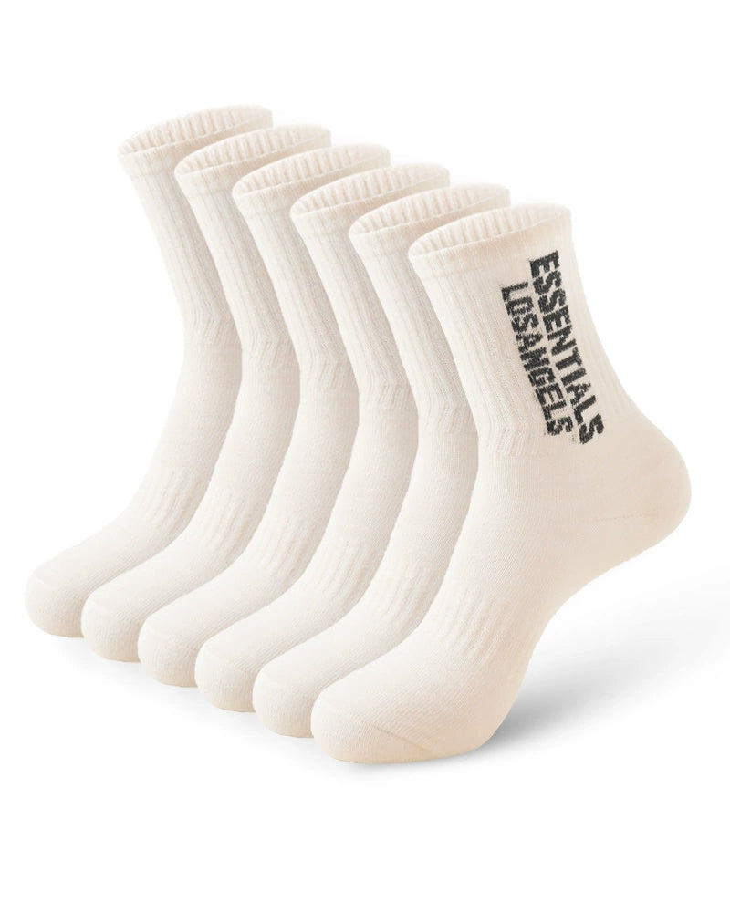 5 Pairs/10 Pairs Men/Women Solid Color Ankle Socks,  Black & White, Versatile Crew Socks For All Seasons, Fall