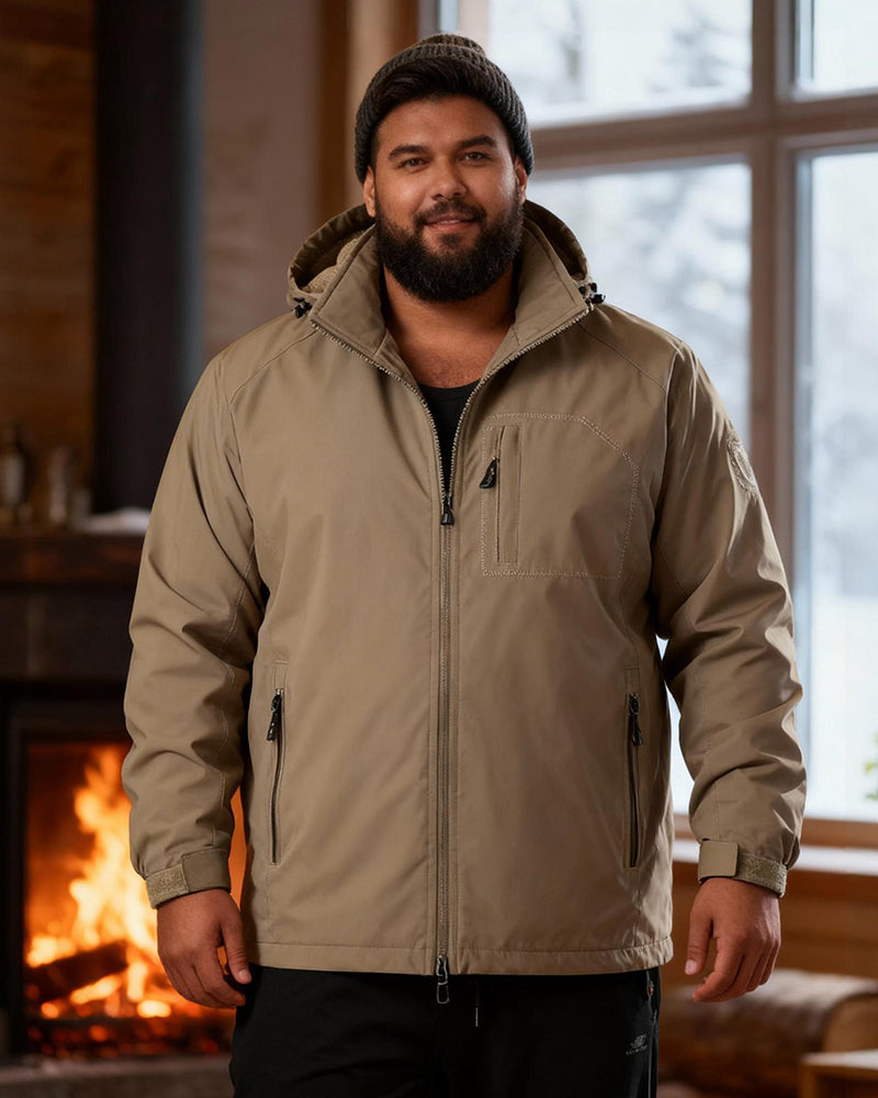 Big & Tall Men's Outdoor Windproof Waterproof Padded Charge Frock Cotton-padded Jacket Coat M-6XL