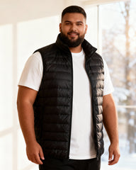 Big & Tall Men's Solid Color Light Collar Vest Down Jacket M-4XL