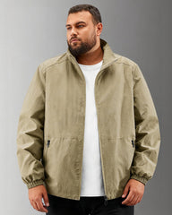 Big & Tall Men's Standing Collar Quick-drying Thin Outdoor Assault Jacket M-5XL