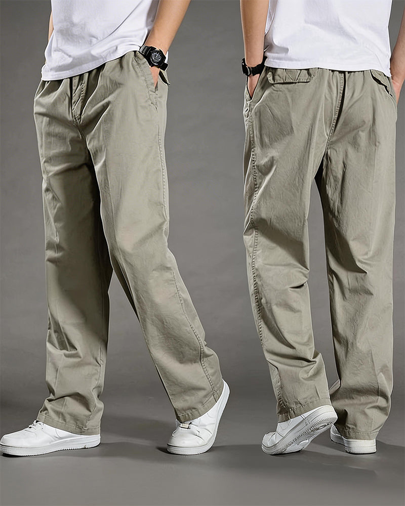 Big & Tall Men's Thin Cotton Straight Elastic Waist Overalls M-6XL