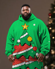 Big & Tall Men's Christmas Tree Print Hoodie Suit
