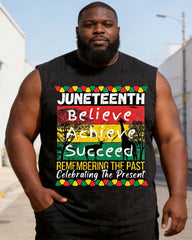 Big & Tall Men's Juneteenth Faith Achievement Success Printed Crewneck Sports Vest