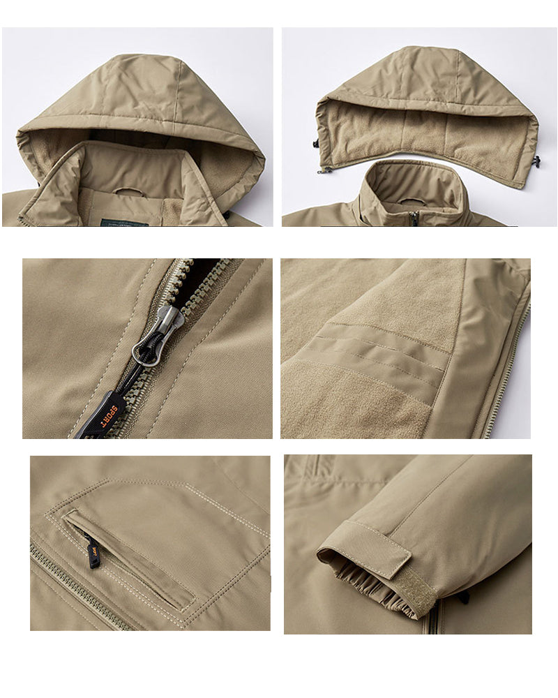 Big & Tall Men's Outdoor Windproof Waterproof Padded Charge Frock Cotton-padded Jacket Coat M-6XL