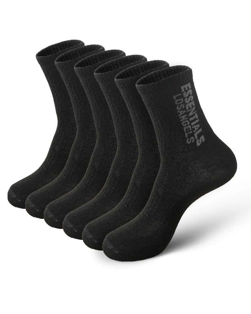 5 Pairs/10 Pairs Men/Women Solid Color Ankle Socks,  Black & White, Versatile Crew Socks For All Seasons, Fall
