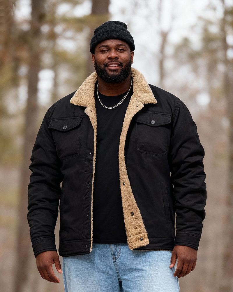 Big & Tall Men's Velvet Cuswork Casual Jacket S-5XL