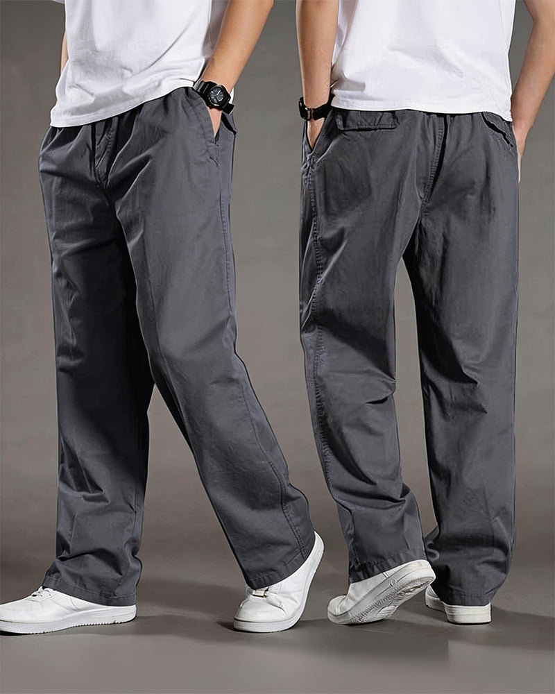 Big & Tall Men's Thin Cotton Straight Elastic Waist Overalls M-6XL