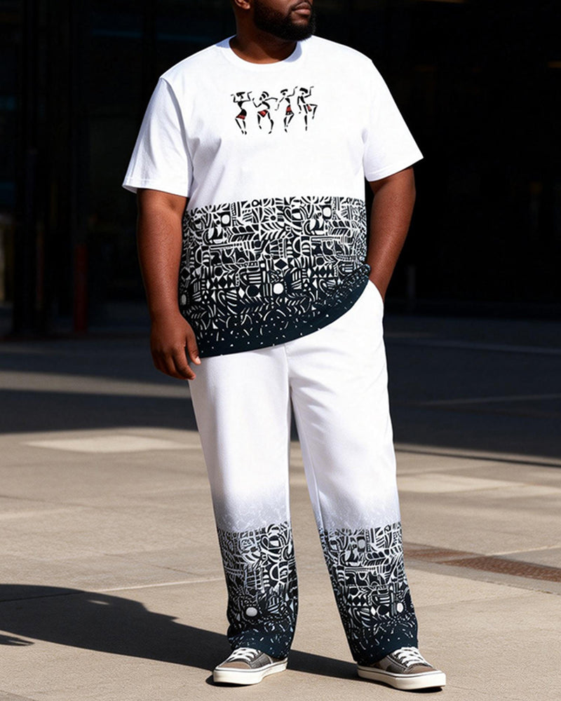 Big & Tall Men's Original Petroglyphs Print T-Shirt Pants Set