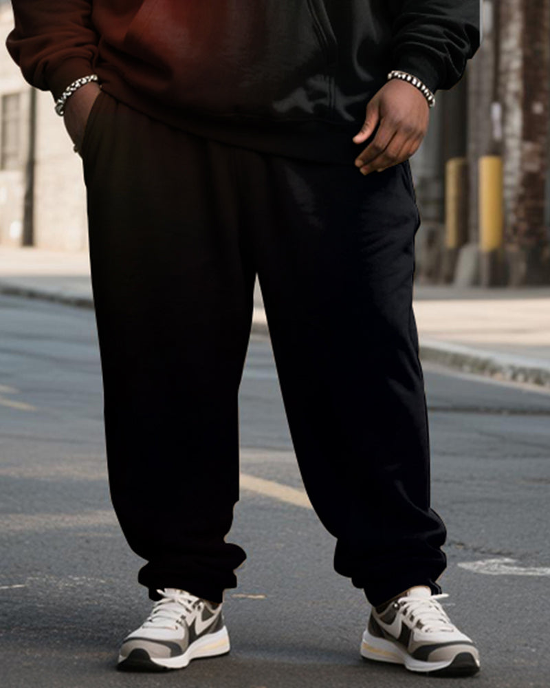 Big & Tall Men's Gradient King Alphabet Print Hoodie Set