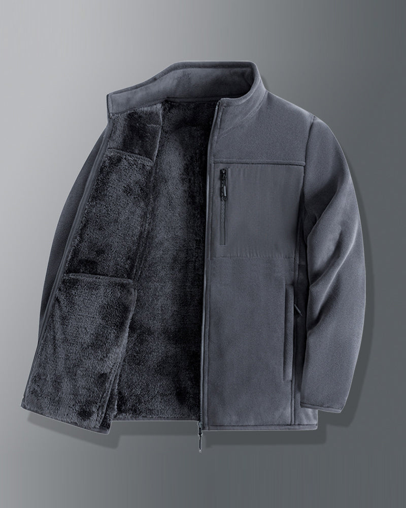 Big & Tall Men's Solid Color Padded Ollie Velvet Stand Collar Warm Coat M-5XL