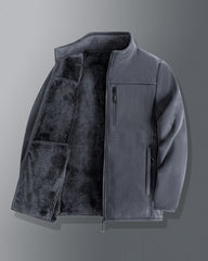 Big & Tall Men's Solid Color Padded Ollie Velvet Stand Collar Warm Coat M-5XL