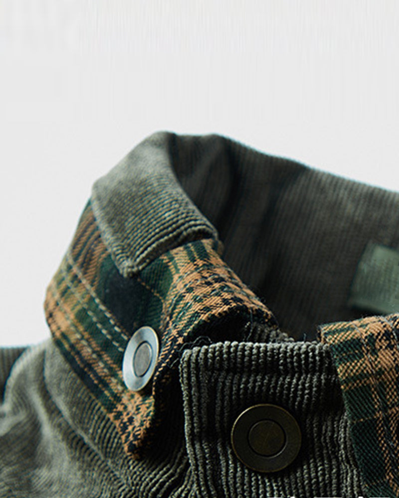 Big & Tall Men's Thickened Long Sleeve Plaid Shirt Jacket M-4XL