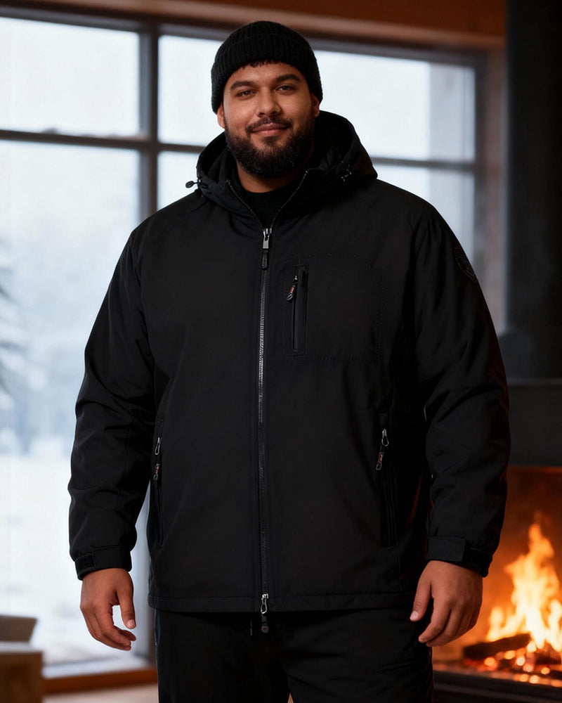 Big & Tall Men's Outdoor Windproof Waterproof Padded Charge Frock Cotton-padded Jacket Coat M-6XL