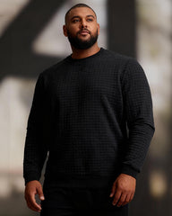 Big & Tall Men's Slim Fit Solid Color Crewneck Long Sleeve Small Square Casual Base Wear S-3XL