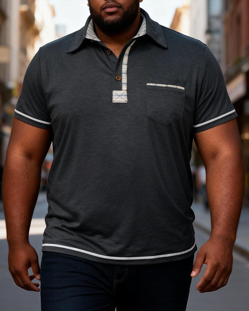 Big & Tall Men's Casual Pocket Button Lel POLO Short Sleeve T-Shirt S-3XL