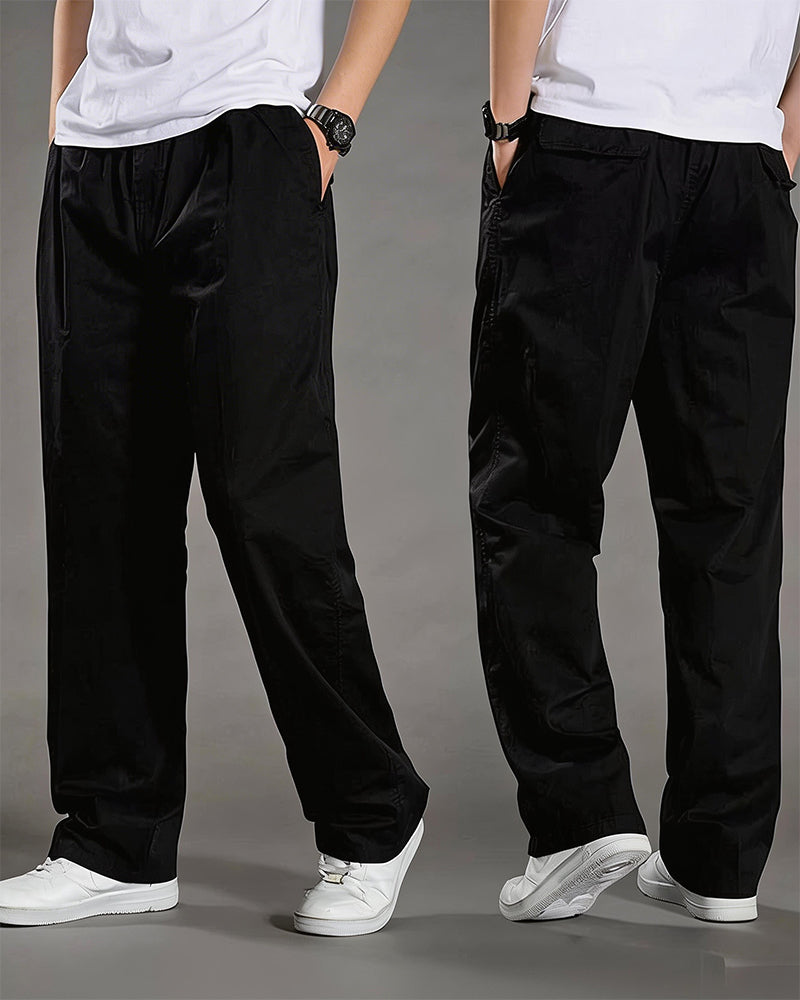 Big & Tall Men's Thin Cotton Straight Elastic Waist Overalls M-6XL