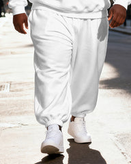 Big & Tall Men's White "Merry Christmas" Christmas Hat Print Hoodie Set