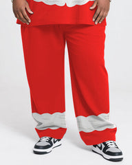 Big & Tall Men's Santa Claus Cosplay Printed Long Sleeve T-Shirt Trousers Suit