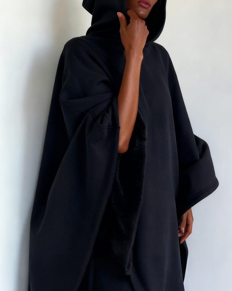 Big & Tall Men's Punk Hooded Button Loose Cloak