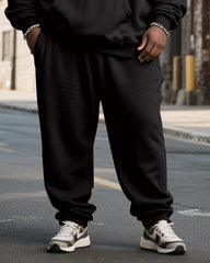 Big & Tall Men's Black And Red Digital "67" Gesture Printed Hoodie Set