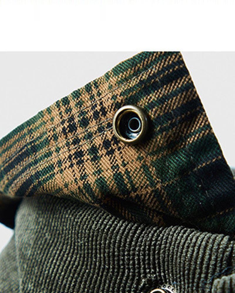 Big & Tall Men's Thickened Long Sleeve Plaid Shirt Jacket M-4XL