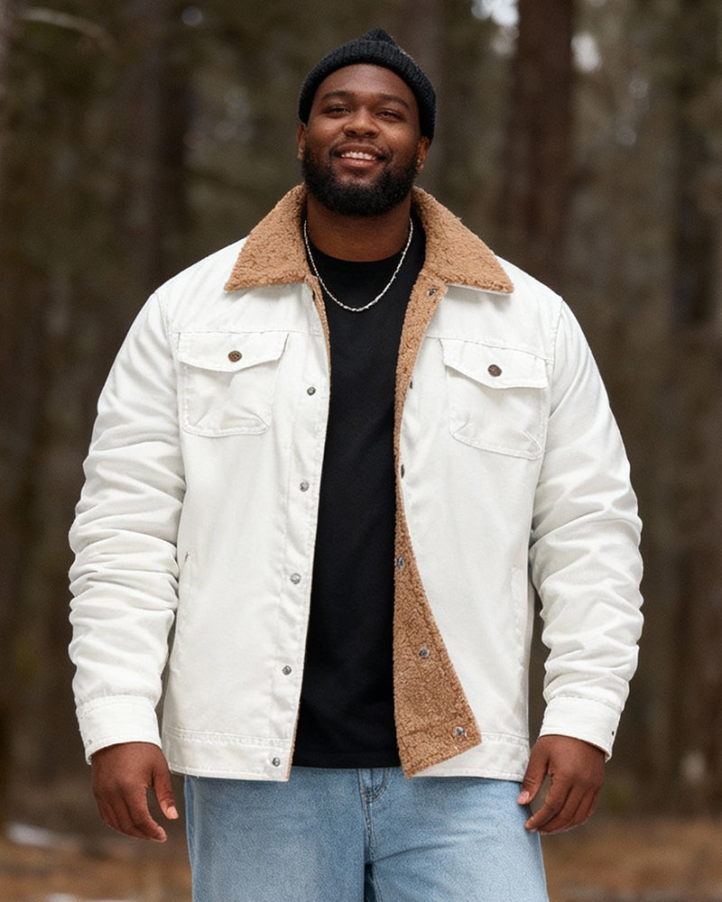 Big & Tall Men's Velvet Cuswork Casual Jacket S-5XL