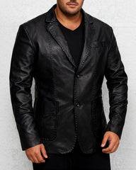 Big & Tall Men's Washable PU Leather Jacket M-6XL