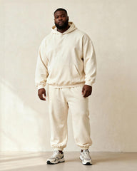 Big & Tall Men's Off-White Blue "USA" Hat Ornament Cartoon Printed Hoodie Set