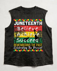 Big & Tall Men's Juneteenth Faith Achievement Success Printed Crewneck Sports Vest