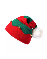 Autumn And Winter Classic Red And Green Color Matching Elves Christmas Hat Knitted Parent Hat Gift