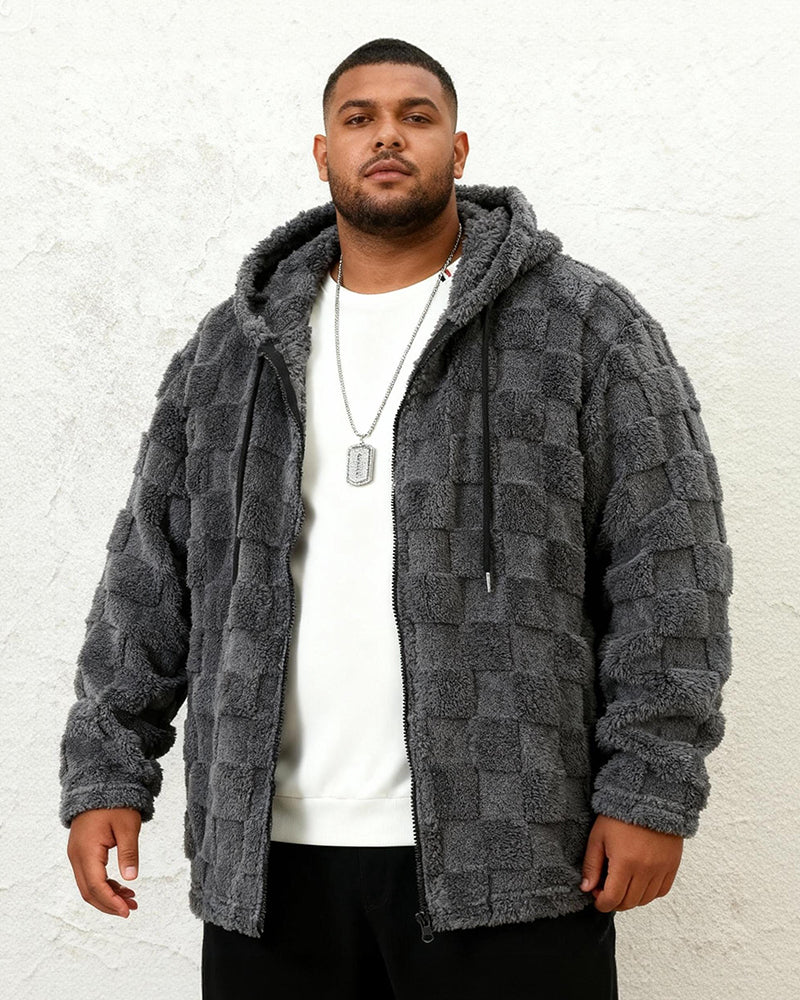 Big & Tall Men's Winter New Thickened And Velvet Hooded S-2XL