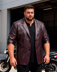 Big & Tall Men's Washable PU Leather Jacket M-6XL