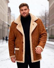 Big & Tall Men's Thickened Lapel Plush Coat Jacket S-5XL