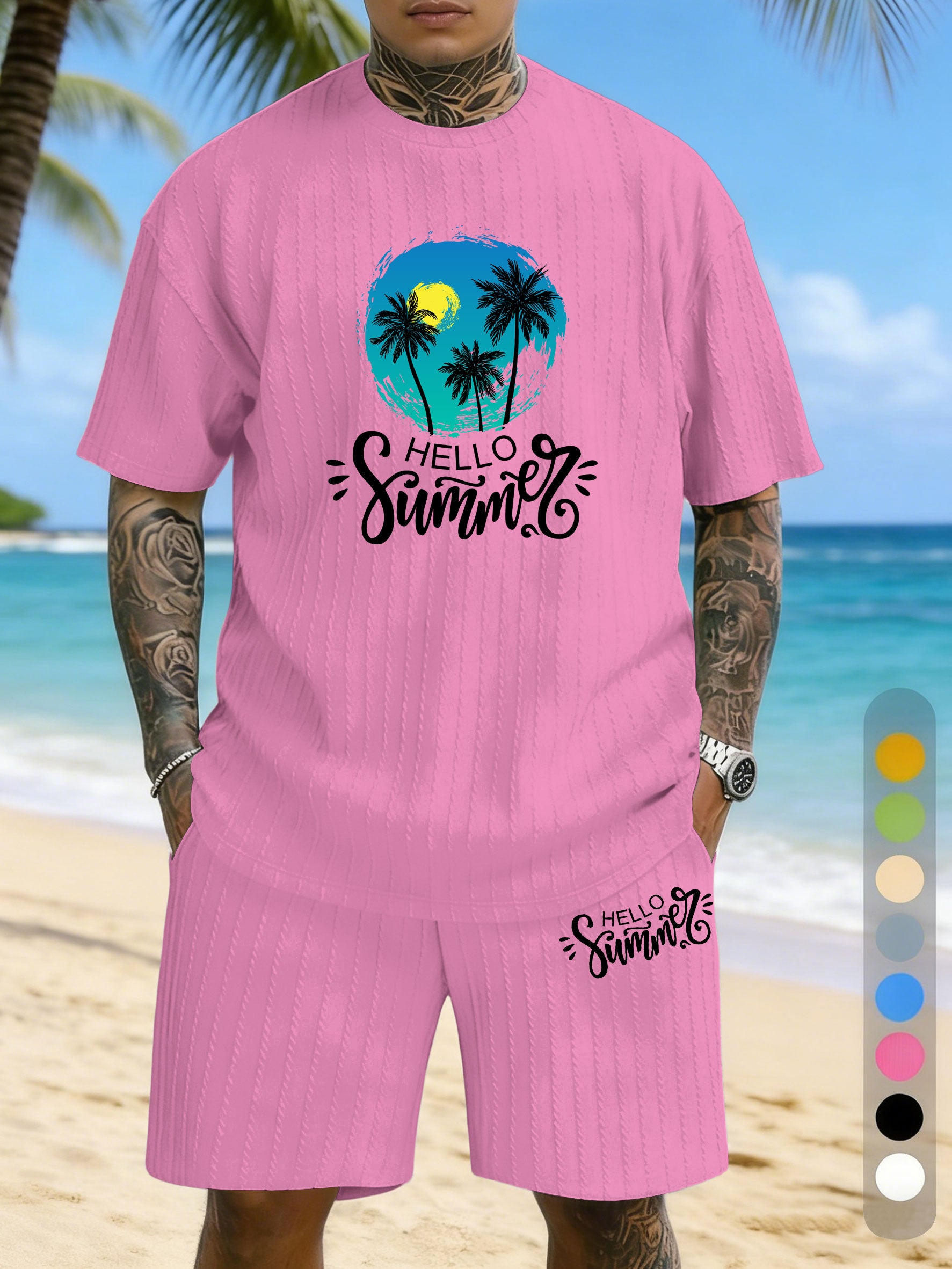 Vacation Casual Texture Three-dimensional Jacquard Large Size Casual Suit